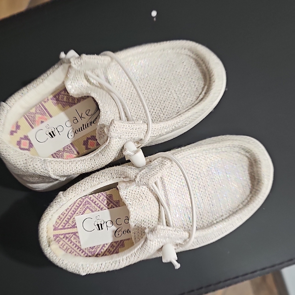Cupcake Couture Sparkly Cream Shoes